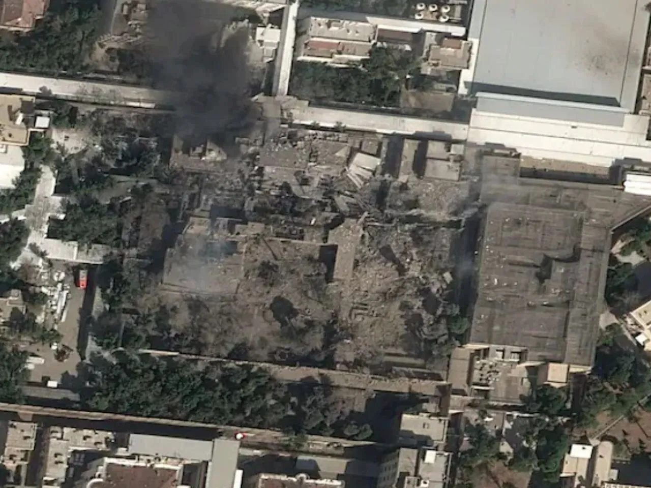 Satellite imagery shows damage at the Tehran compound