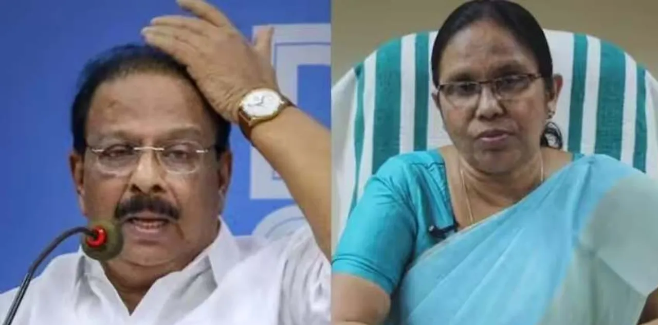 kk-shailaja-against-k-sudhakaran