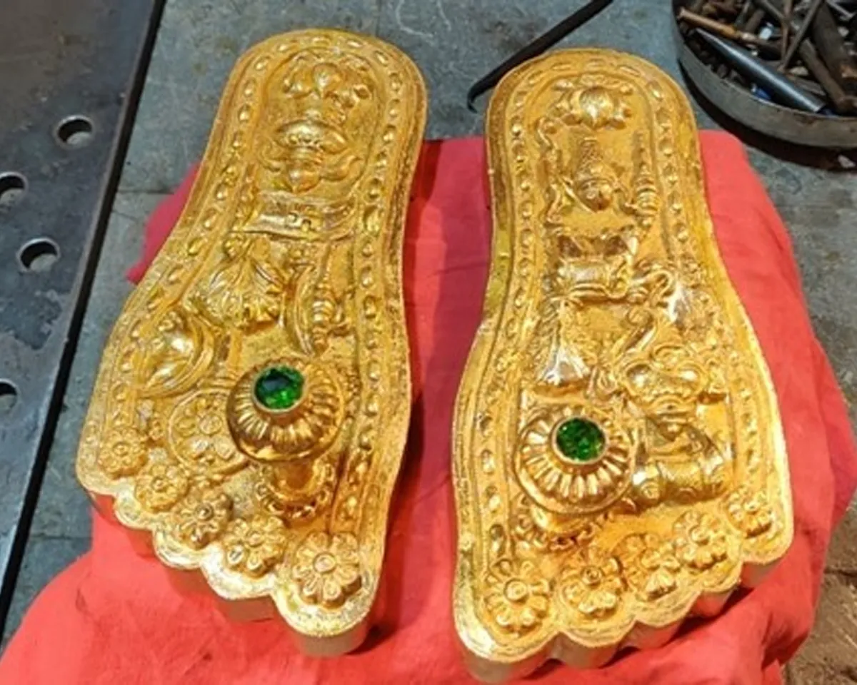 gold sandals