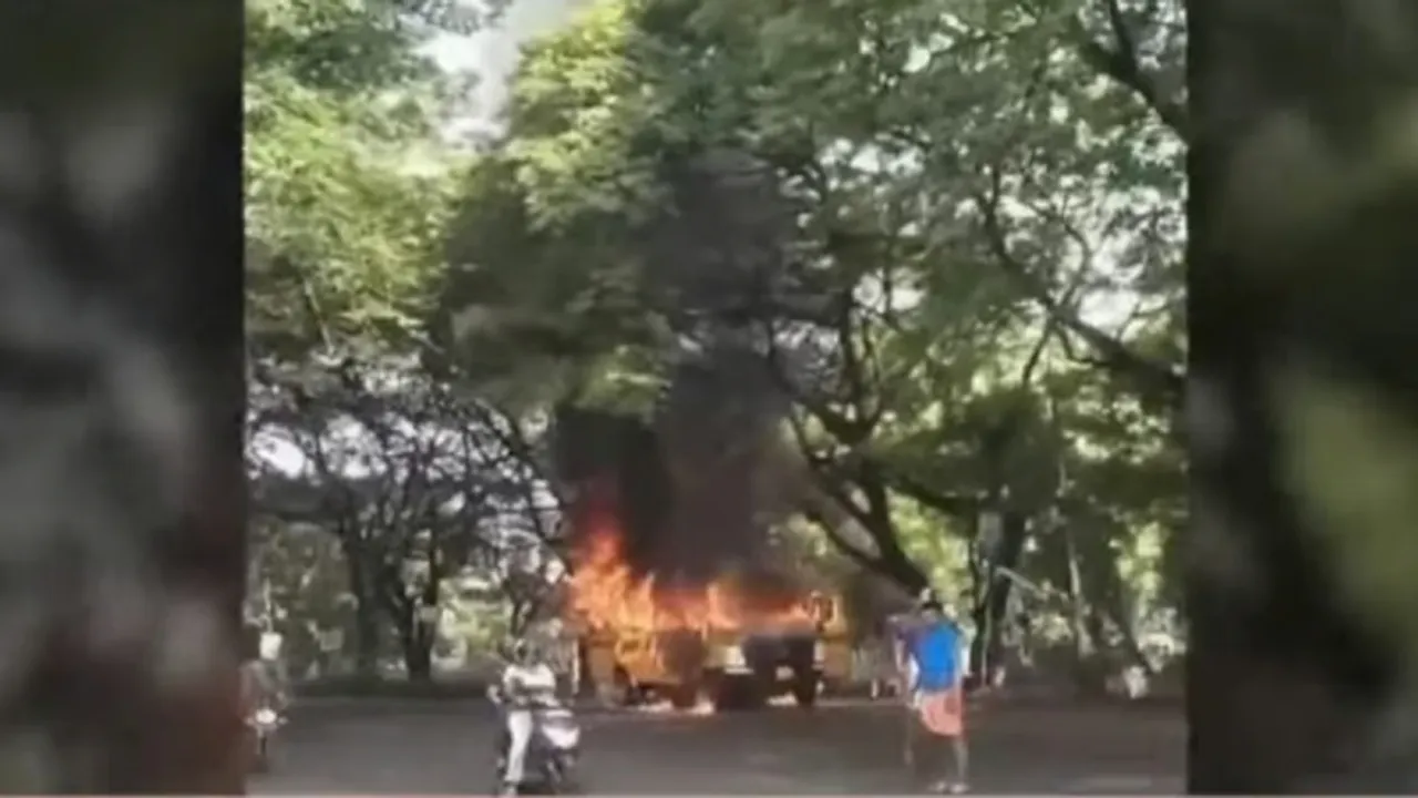 school bus fire