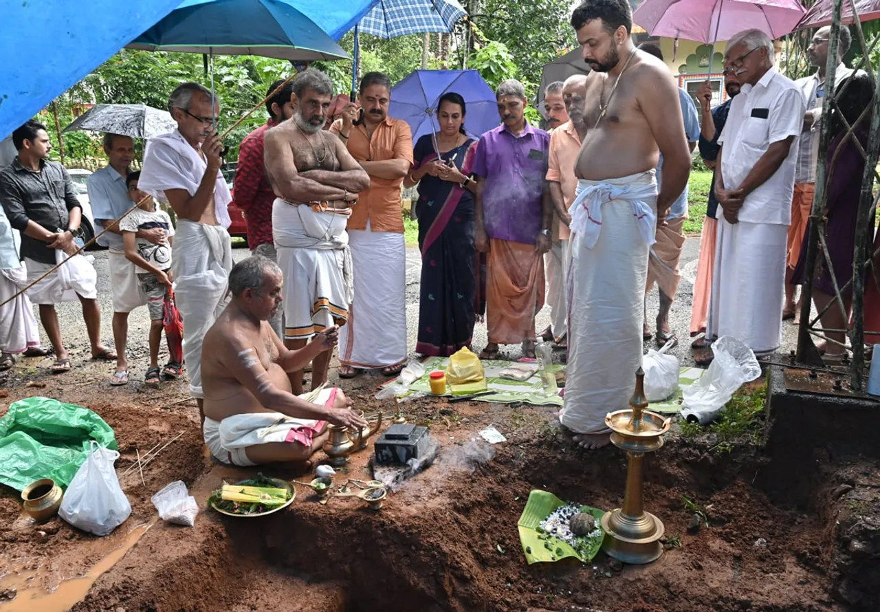 bharananganam sreekrishna temple foundation stone fixing
