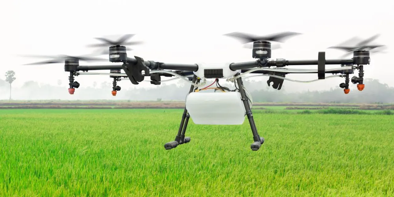 farm work with drone