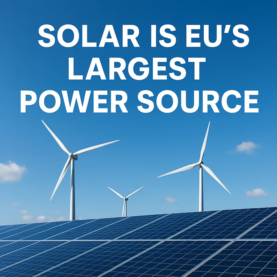 Solar Becomes Top Power Source in EU for the First Time