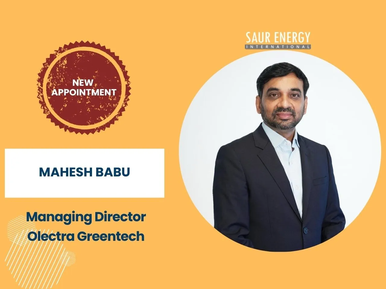 Mahesh Babu CEO Olectra Greentech as MD