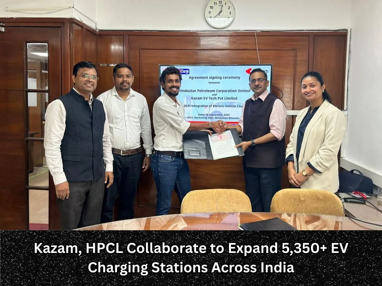 Kazam, HPCL Collaborate to Expand 5,350+ EV Charging Stations Across India