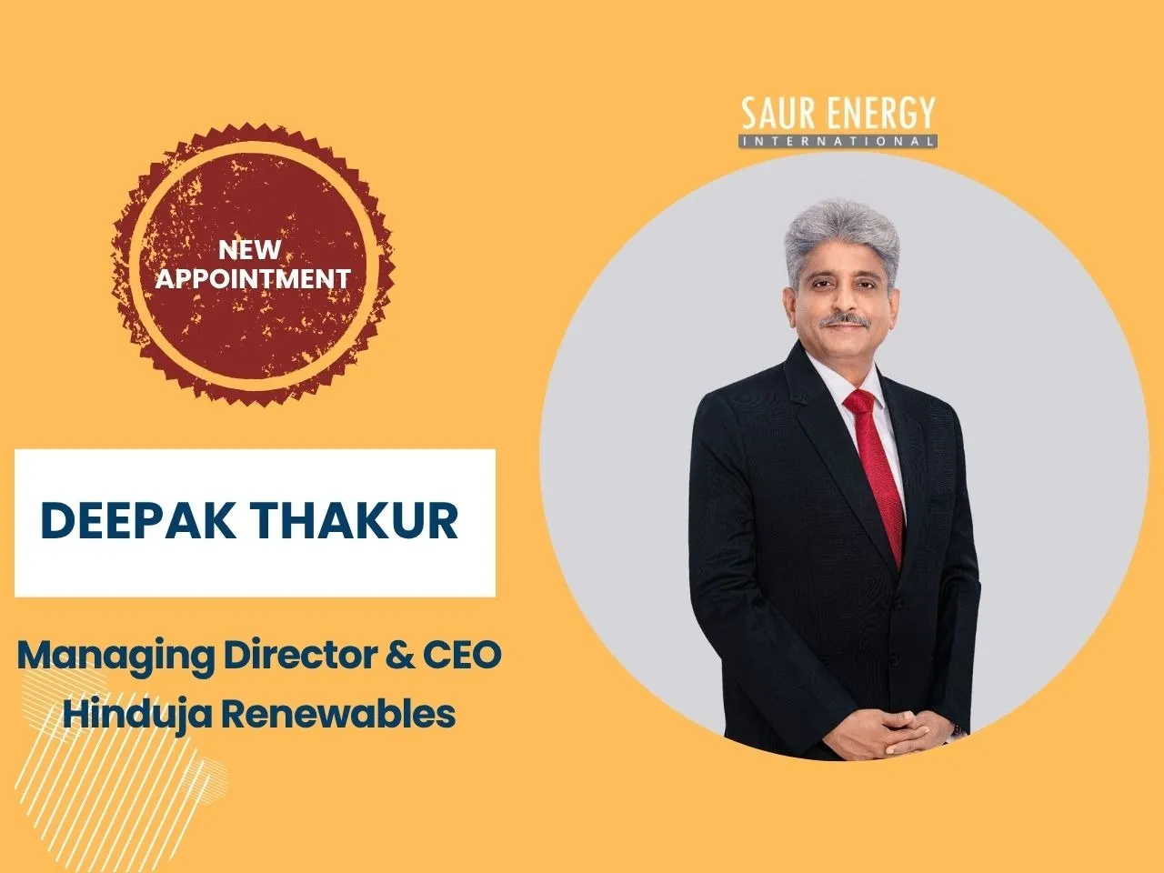 Deepak Thakur, MD& CEO,  Hinduja Renewables