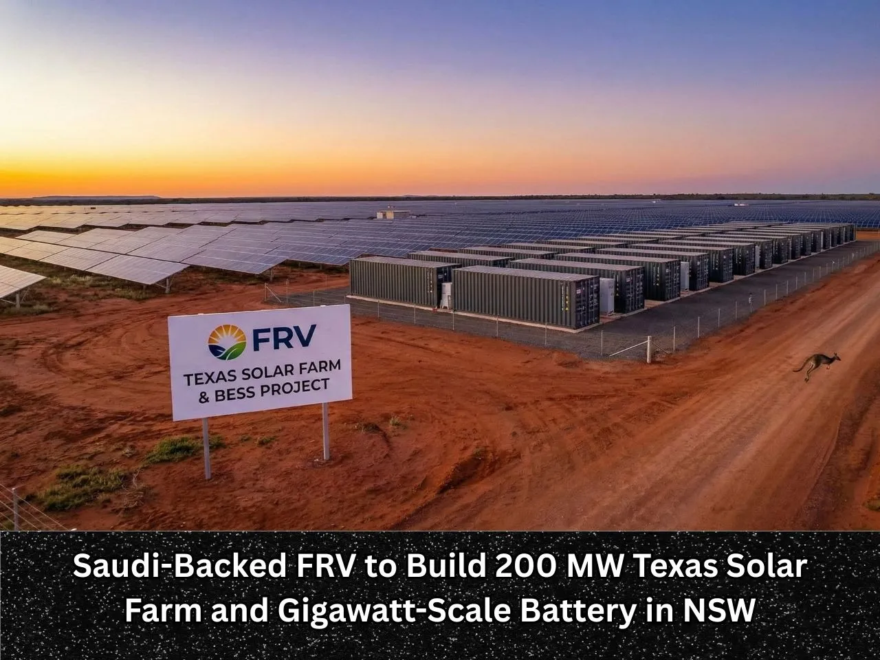 Saudi-Backed FRV to Build 200 MW Texas Solar Farm and Gigawatt-Scale Battery in NSW