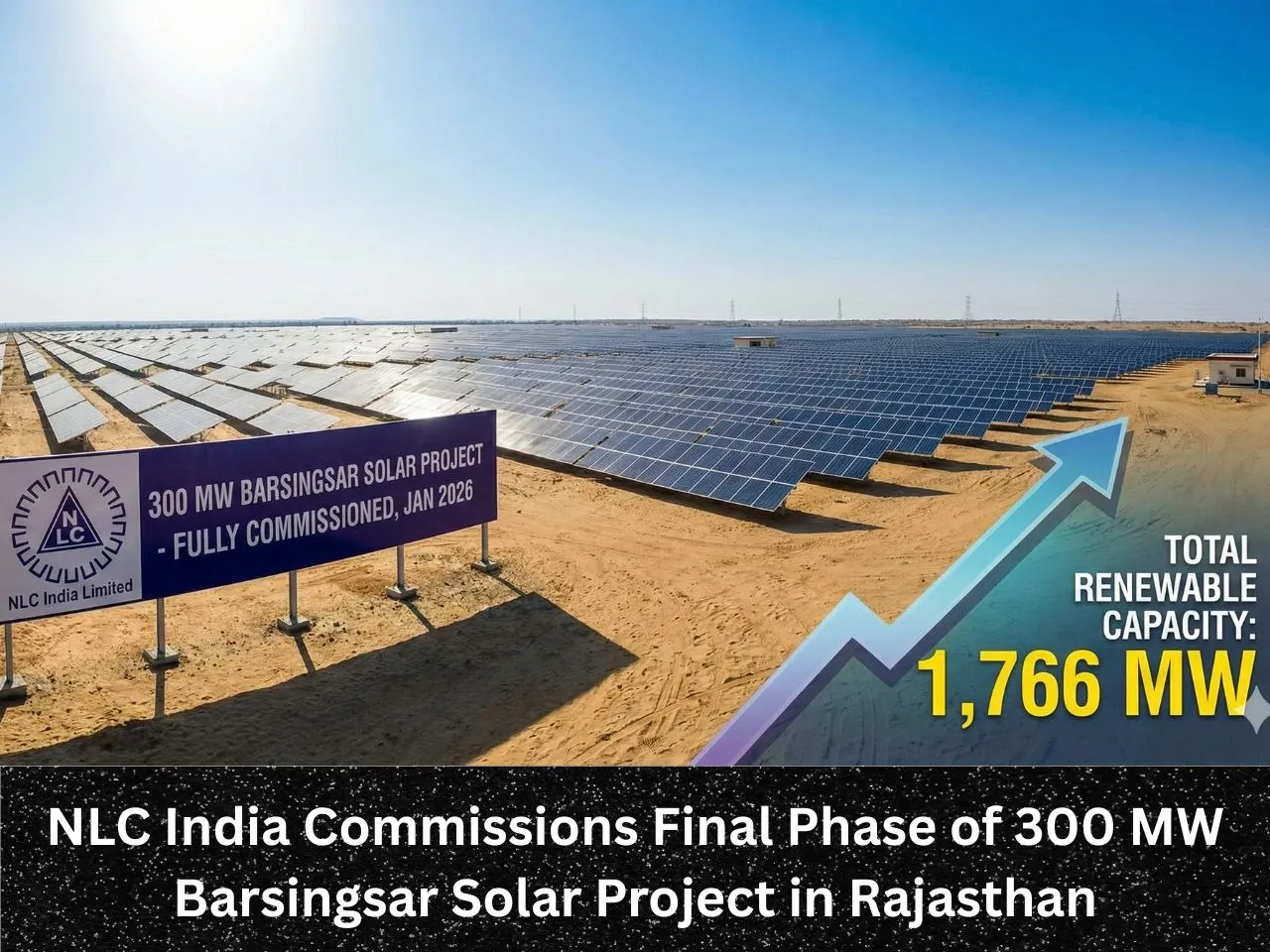 NLC India Commissions Final Phase of 300 MW Barsingsar Solar Project in Rajasthan