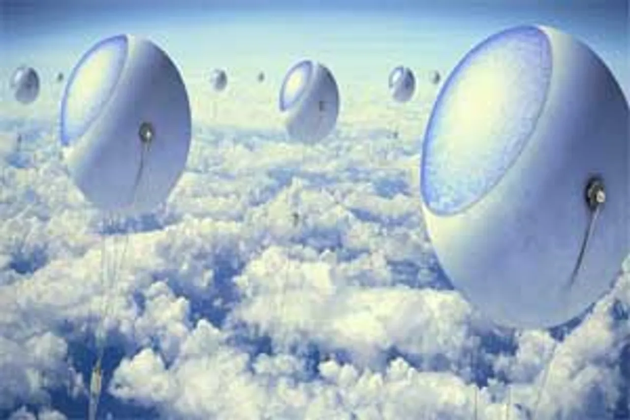 Futuristic World of Solar Energy above The Sky