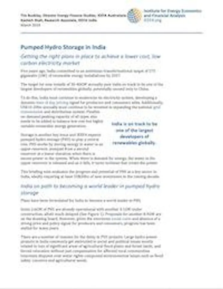 IEEFA Pumped Storage