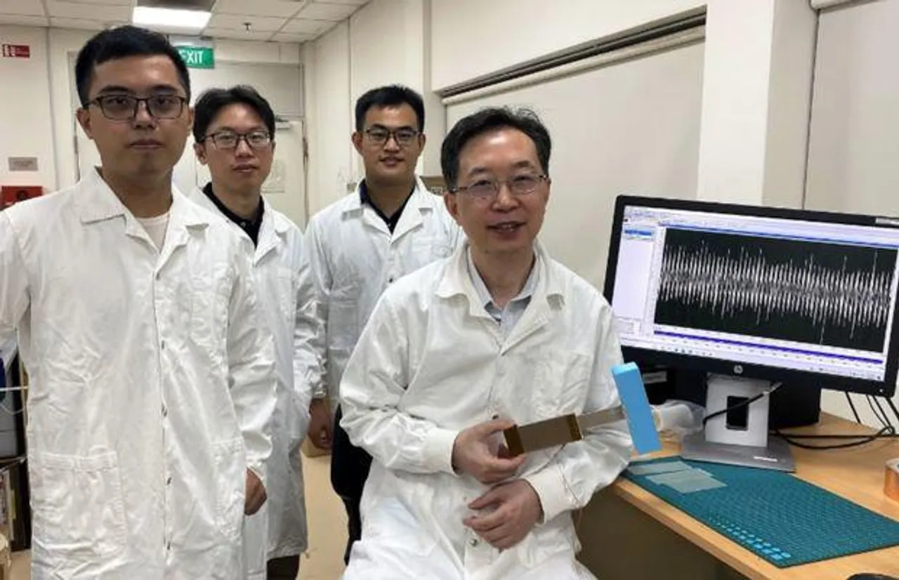 NTU scientists with wind harvester