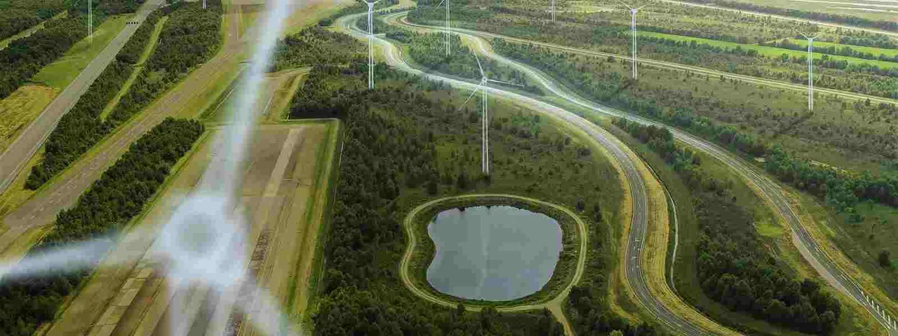 Mercedes-Benz wind farm on test track
