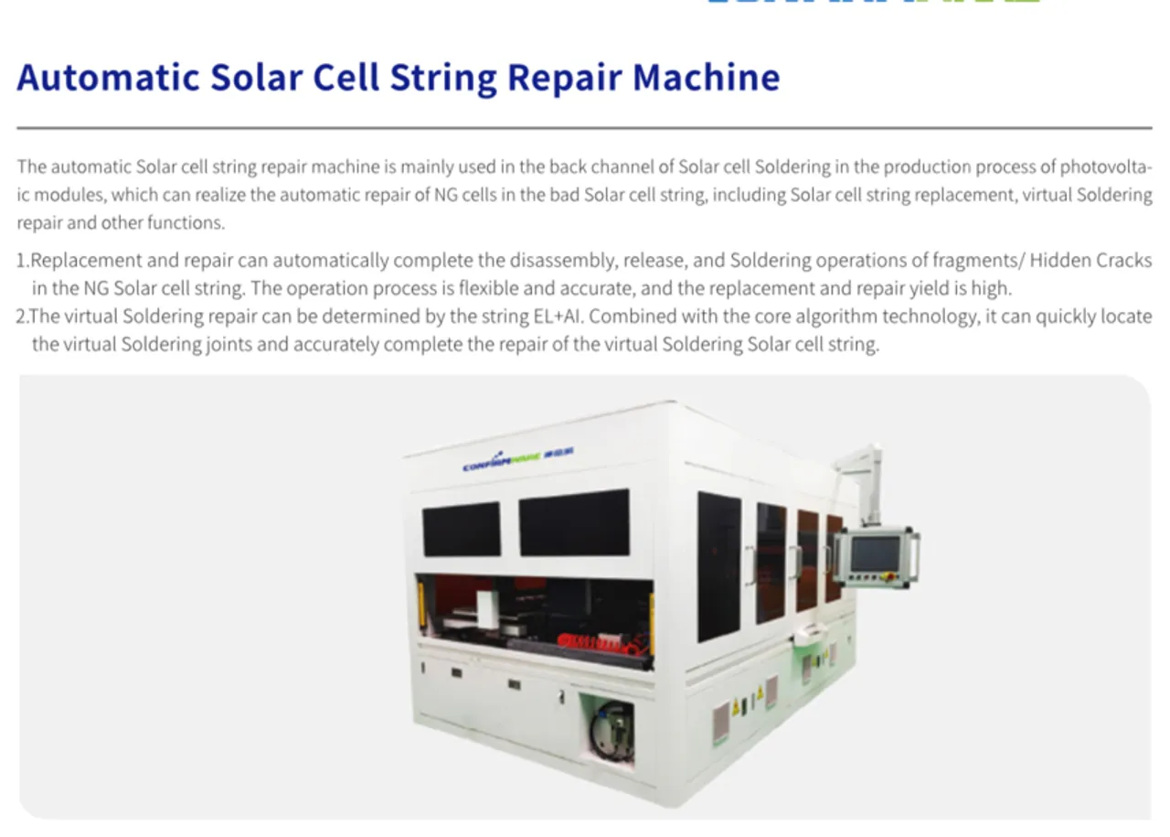 Automatic cell stringer repair machine
