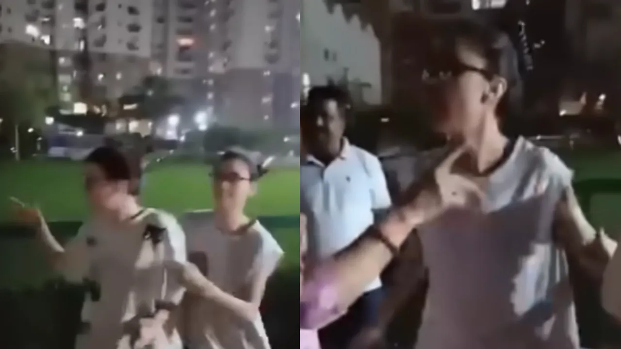 women slap elderly couple