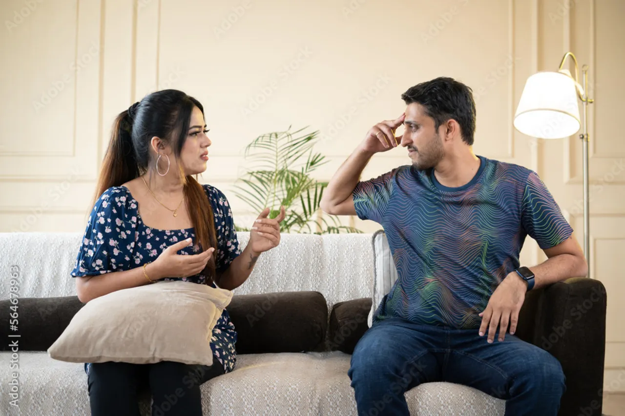 A couple fighting 