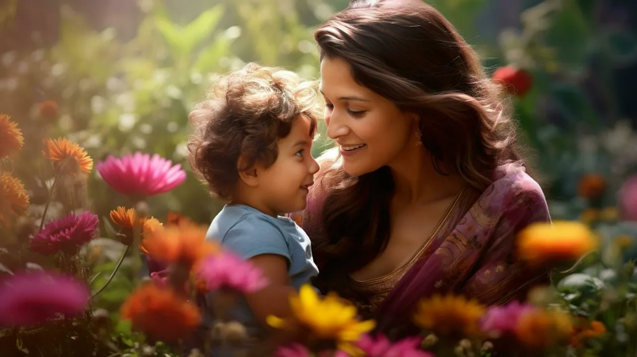 indian-mother-and-kid-photo
