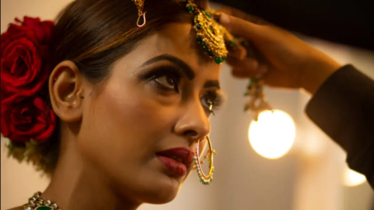 bridal look jewellery ornaments makeup ready indian bride desi south asian