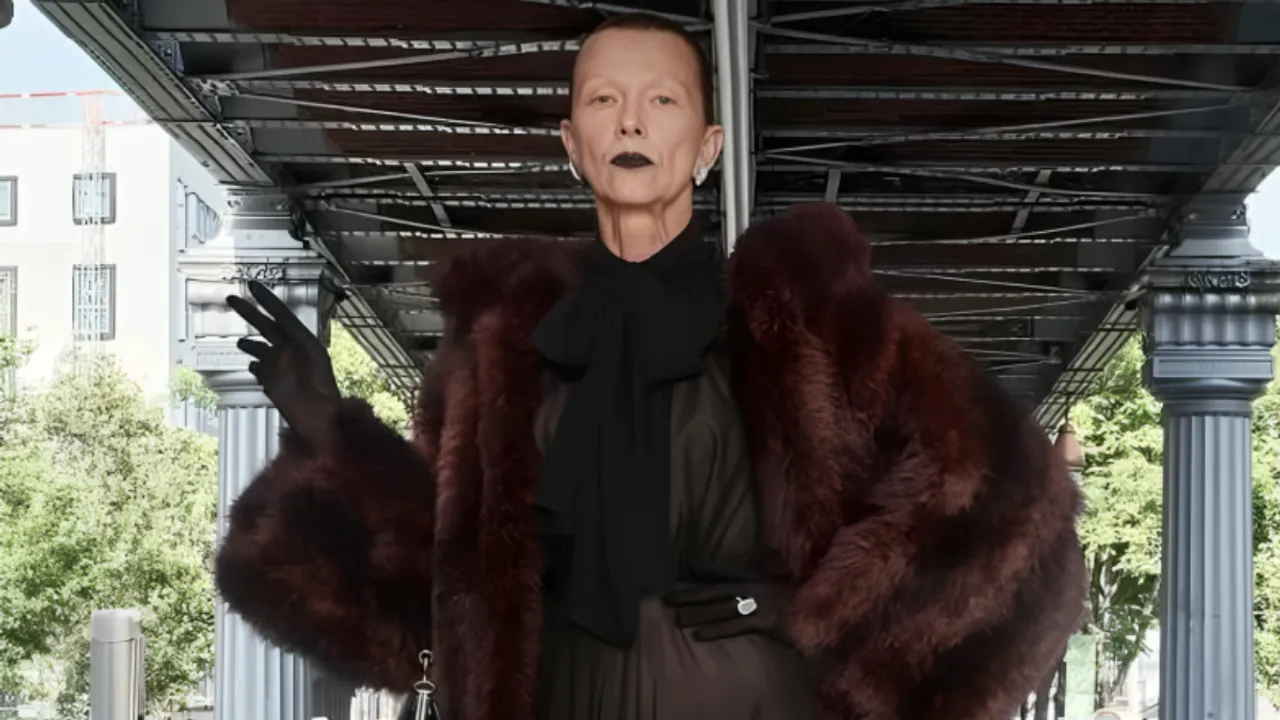 balenciaga parkinsons model fur coat