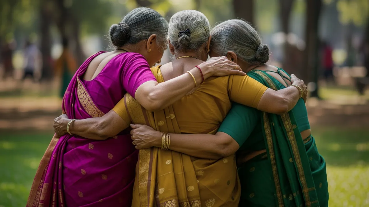 female friendship indian women elderly friendship old women ageing