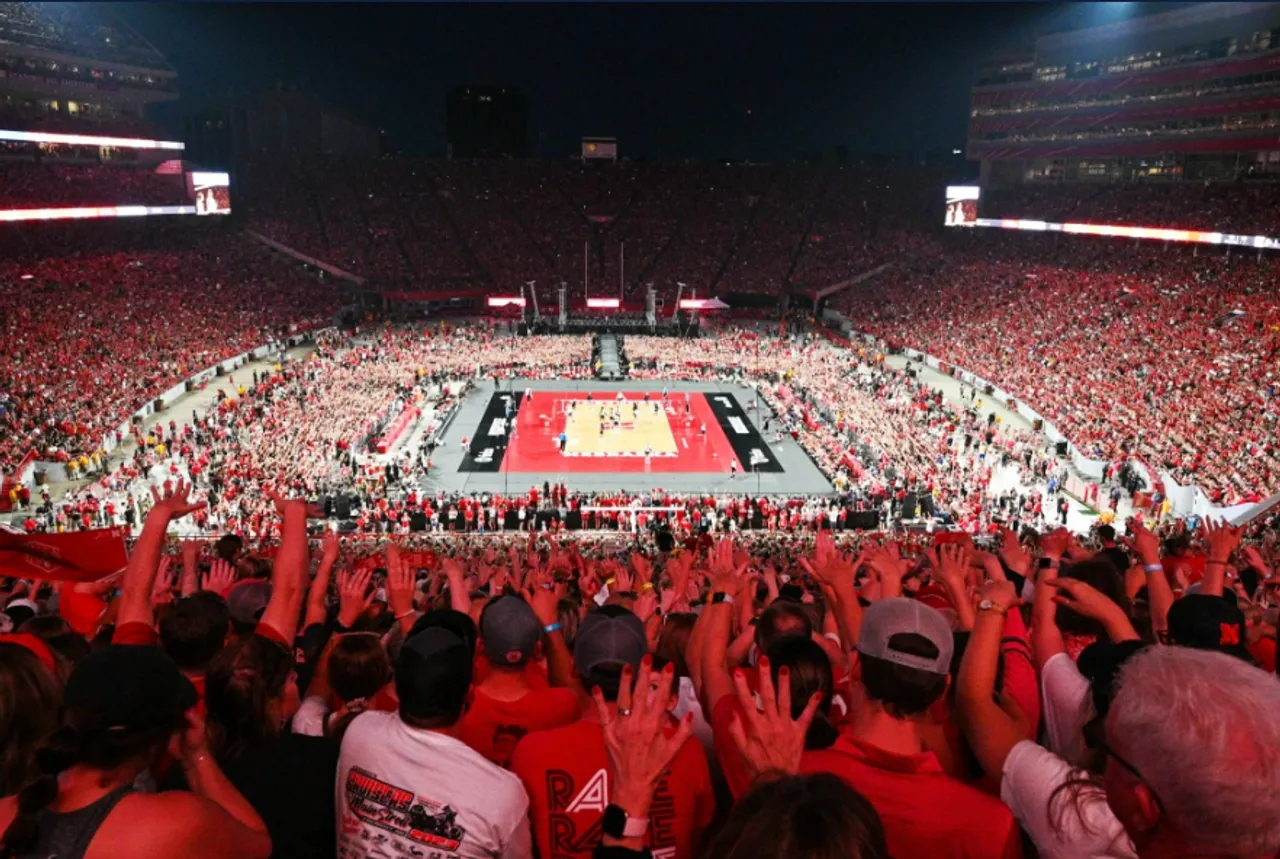 nbc.news nebraska volleyball game world record crowd womens sport event
