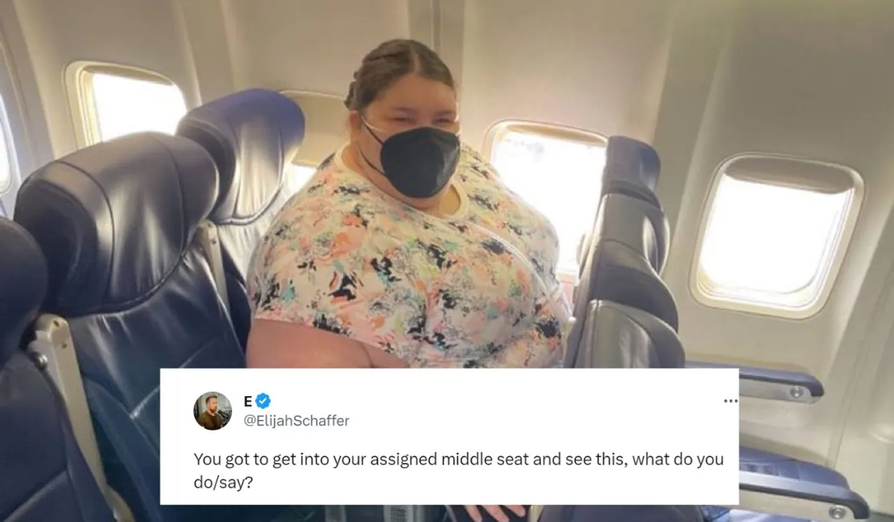 fat Shame woman on flight