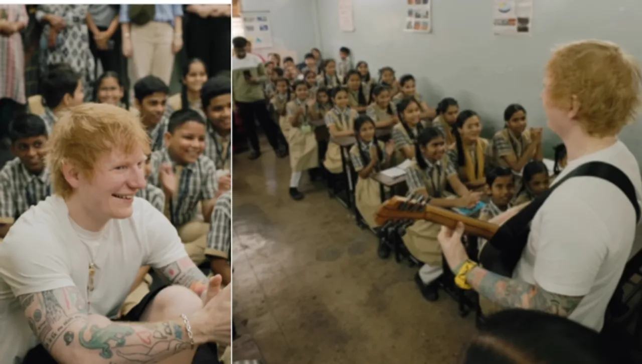 Ed Sheeran is enjoying his time in Mumbai, where he recently made a surprise visit to a school, delighting students with his presence.