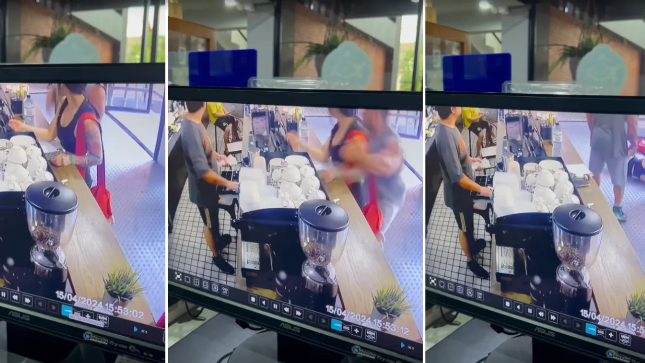 bodybuilder assaults woman