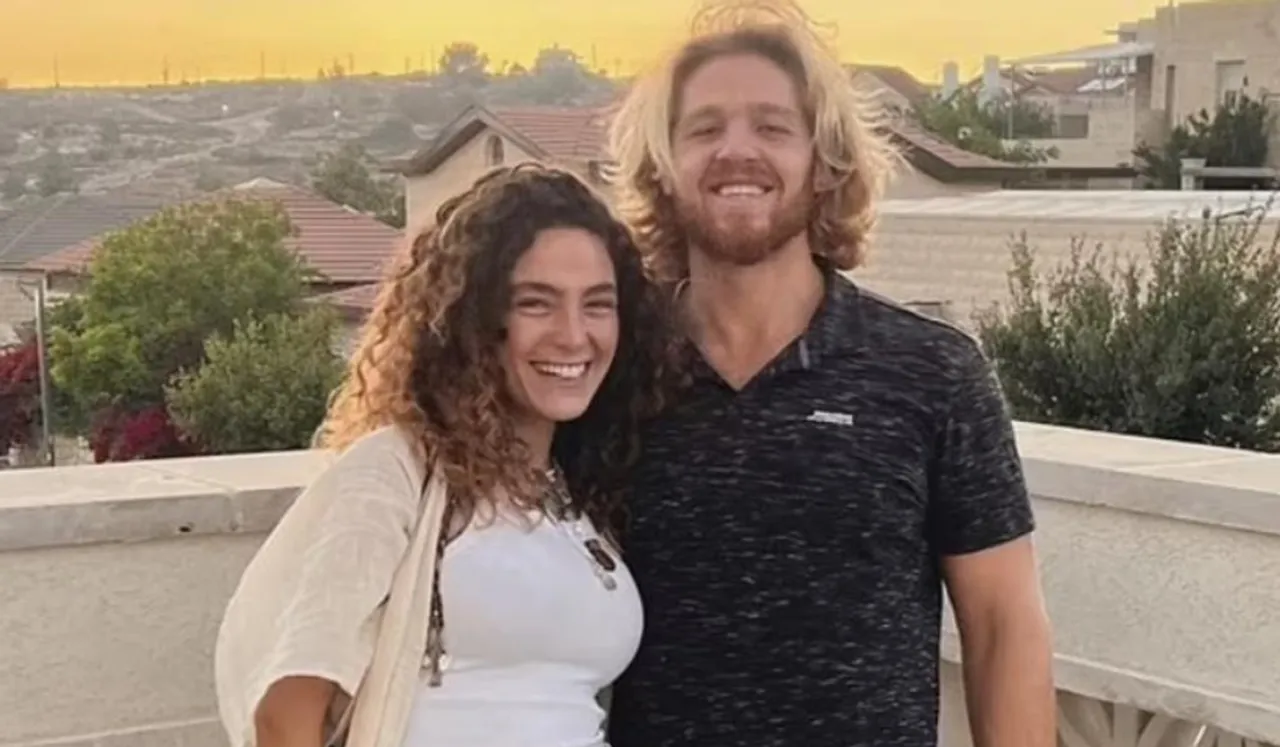 israel hamas music festival attack woman lay on top of boyfriends dead body