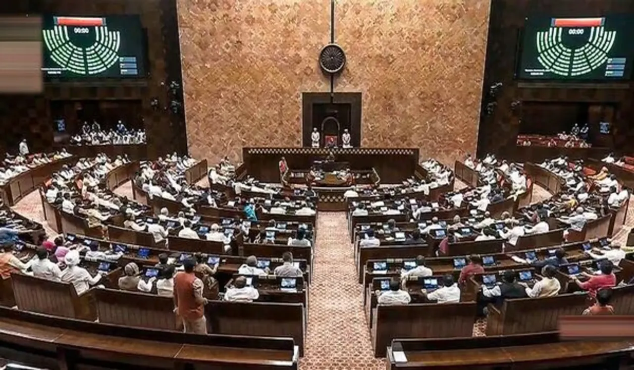 Rajya Sabha during the debate on the Women's Reservation Bill, in New Delhi