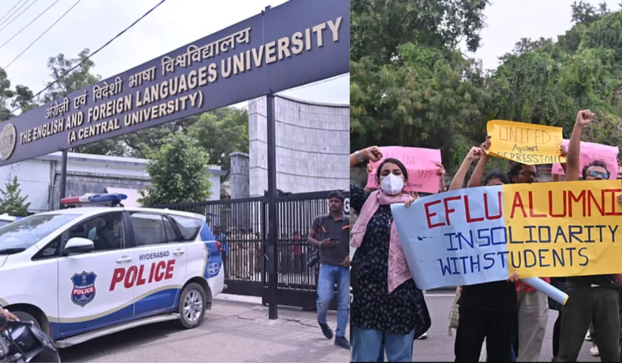 EFLU UoH Hyderabad Student Protestors Booked Amid Hunger Strike