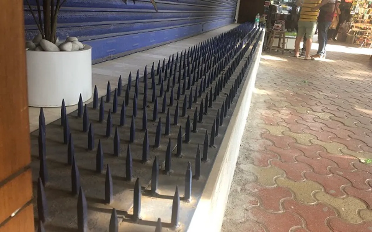 Iron Spikes Outside Bank Questions Lack Of Empathy For Homeless