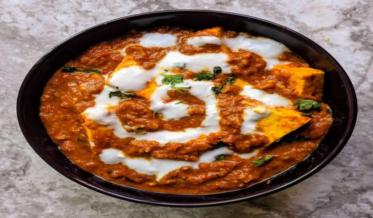 Paneer Butter Masala in a bowl, Paneer Recipes BY Tarla Dalal
