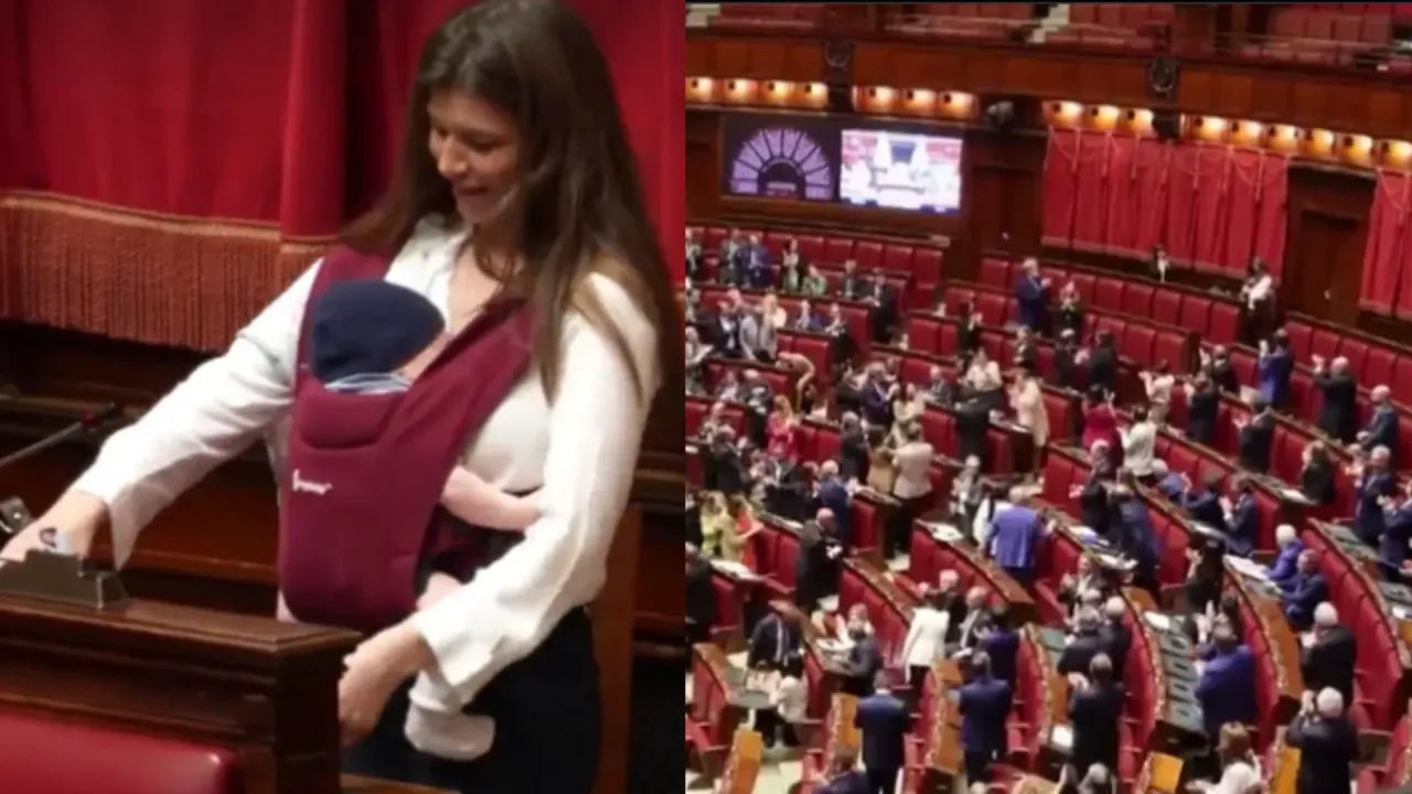 Italian MP Gilda Sportiello Creates History By Breastfeeding Baby In Parliament