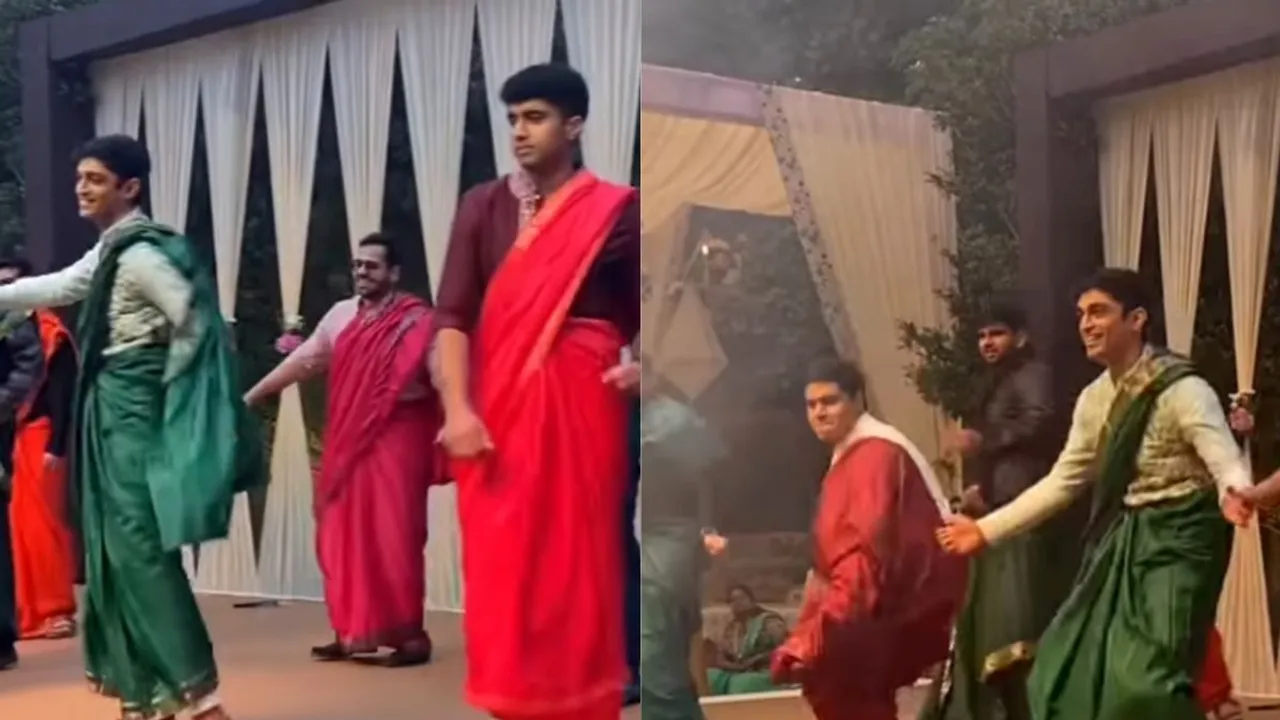 men dancing on desi girl