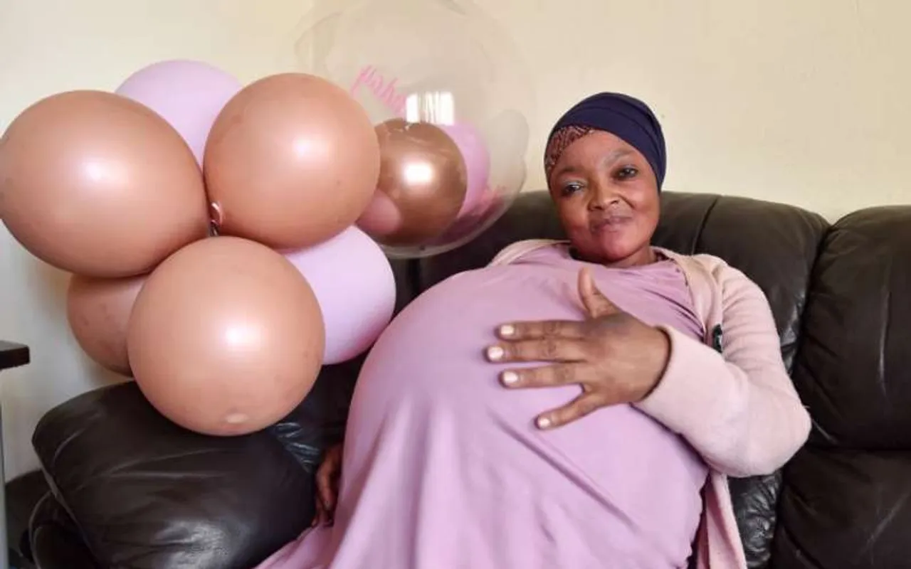 woman with ten babies
