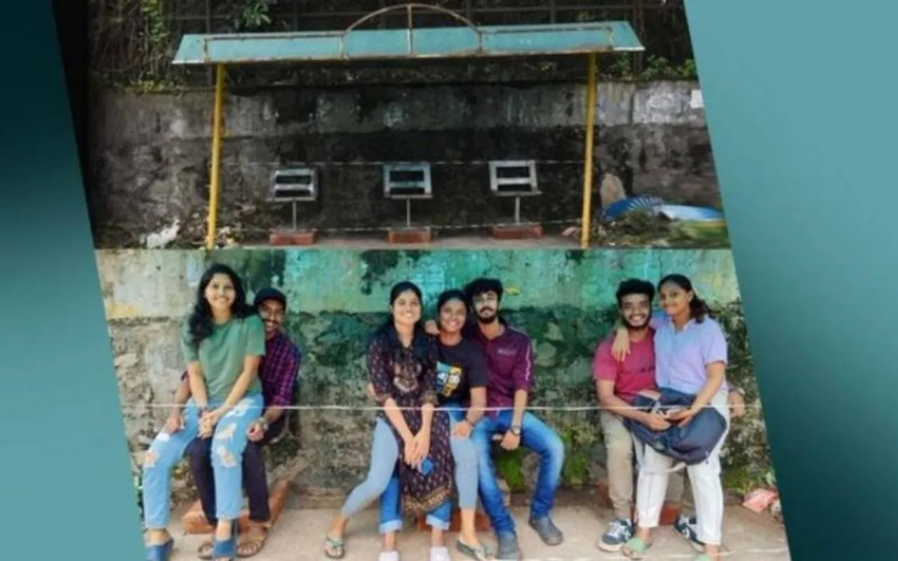 kerala students sit on lap