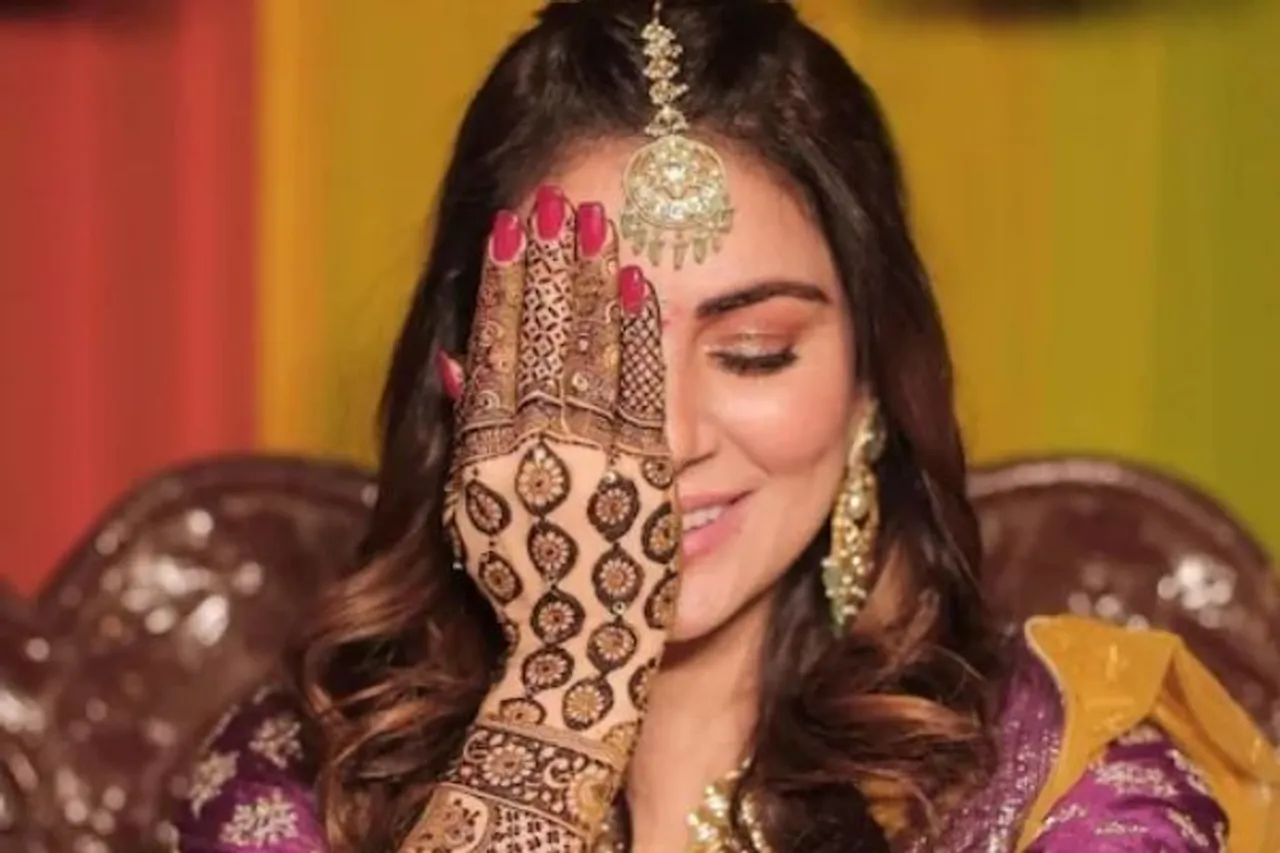 Shraddha Arya mehendi, shraddha arya mehendi lehenga