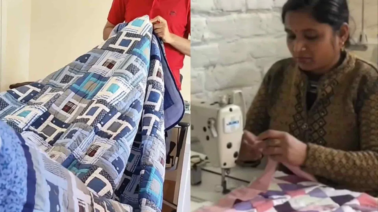 quilt made from father's shirts