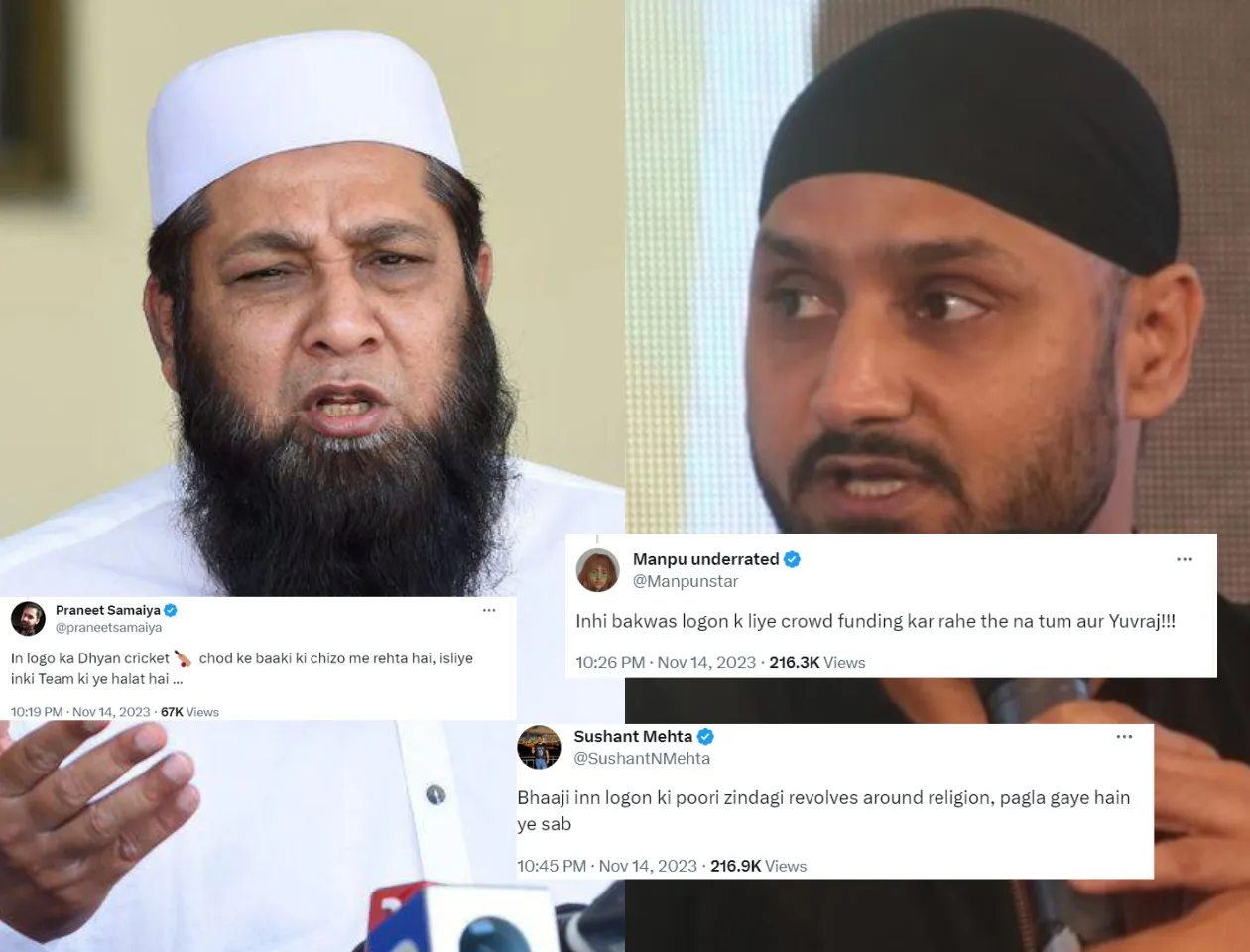 Inzamam-ul-Haq & Harbhajan Singh (Source: Twitter)