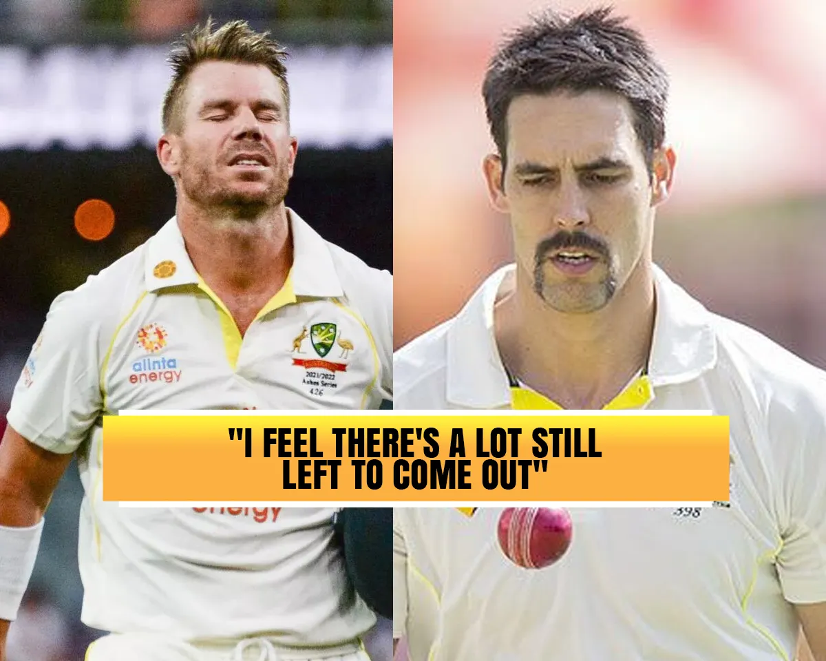 David Warner & Mitchell Johnson (Source: Twitter) 