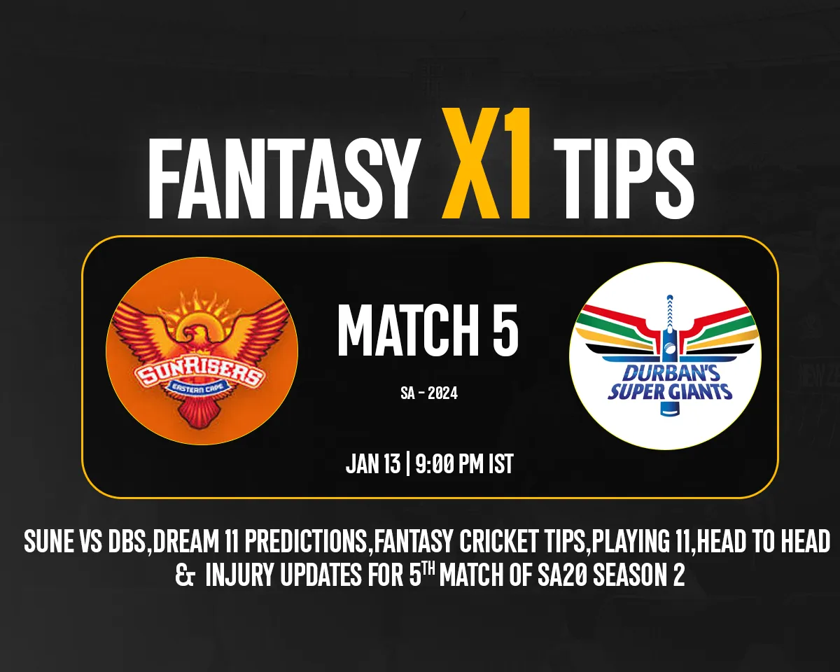 SUNE vs DSG Dream11