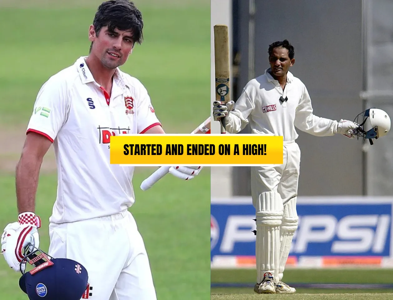 Alastair Cook & Mohammad Azharuddin (Source: Twitter)