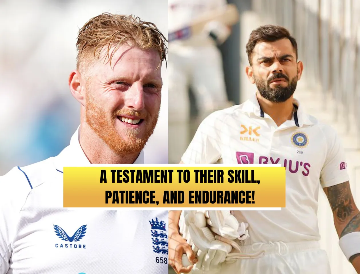 Ben Stokes (left) & Virat Kohli (Source: X) 