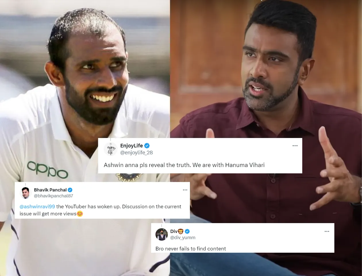 Hanuma Vihari & Ravichandran Ashwin (Source: X)