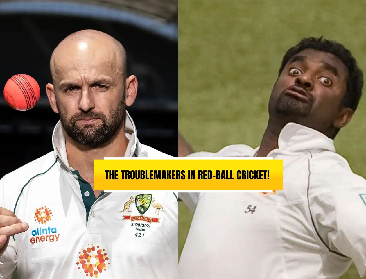 Nathan Lyon & Muttiah Muralitharan (Source: Twitter)