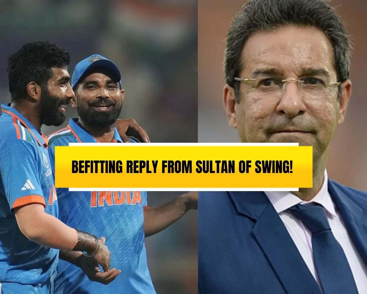 Jasprit Bumrah & Mohammed Shami (left), Wasim Akram (Source: Twitter)