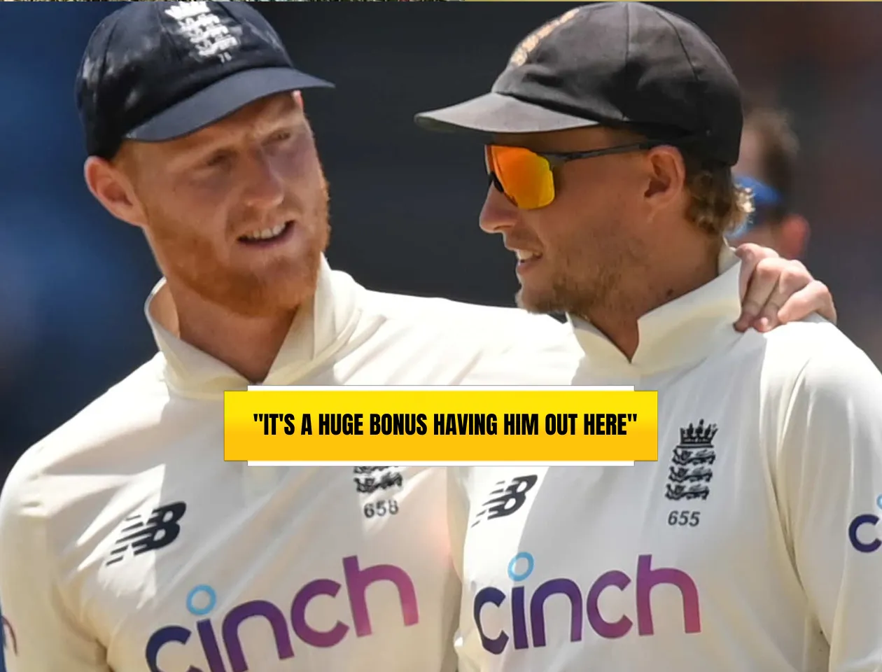 Ben Stokes & Joe Root (Source: Twitter)