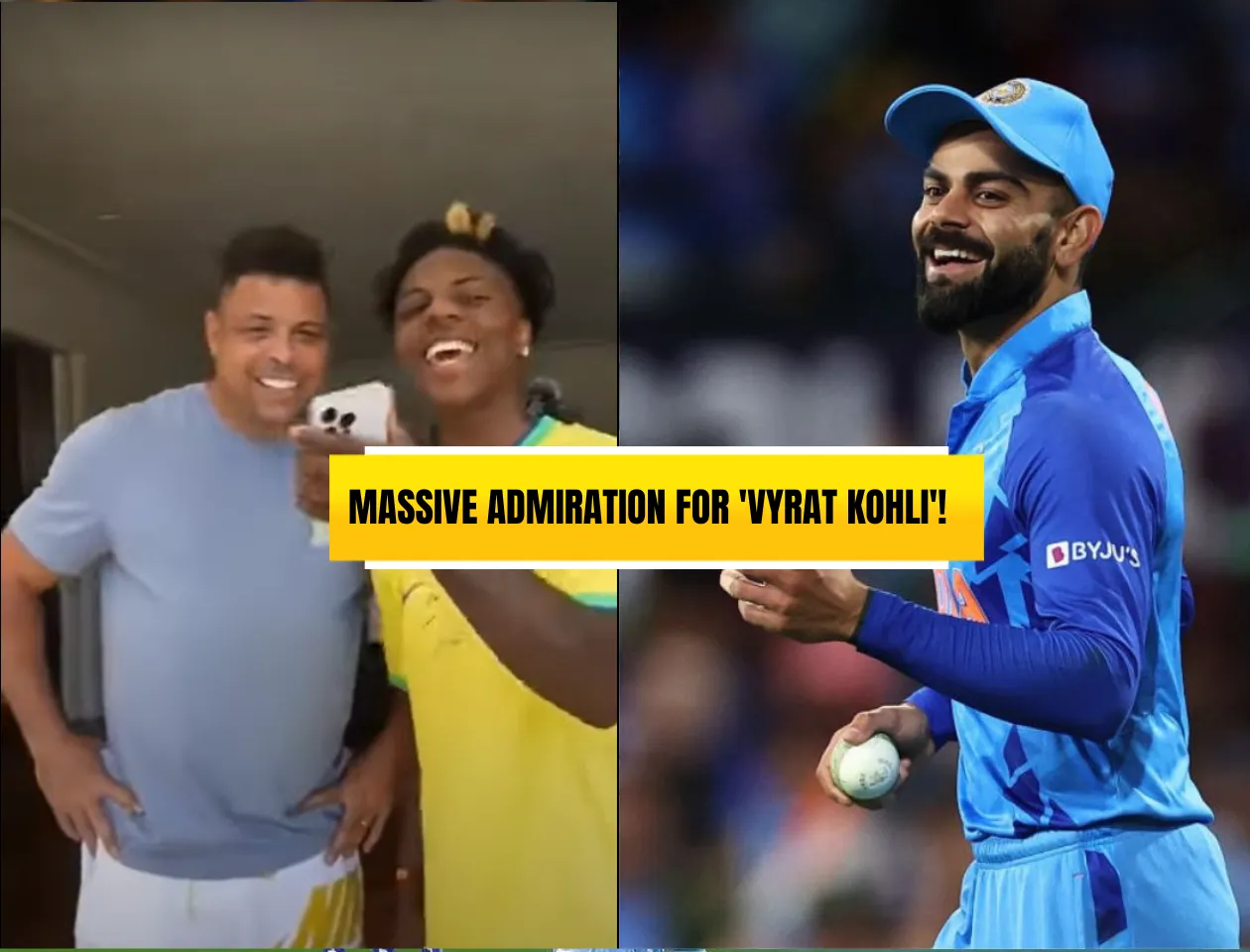 Ronaldo & IShowSpeed (left), Virat Kohli (Source: Twitter)