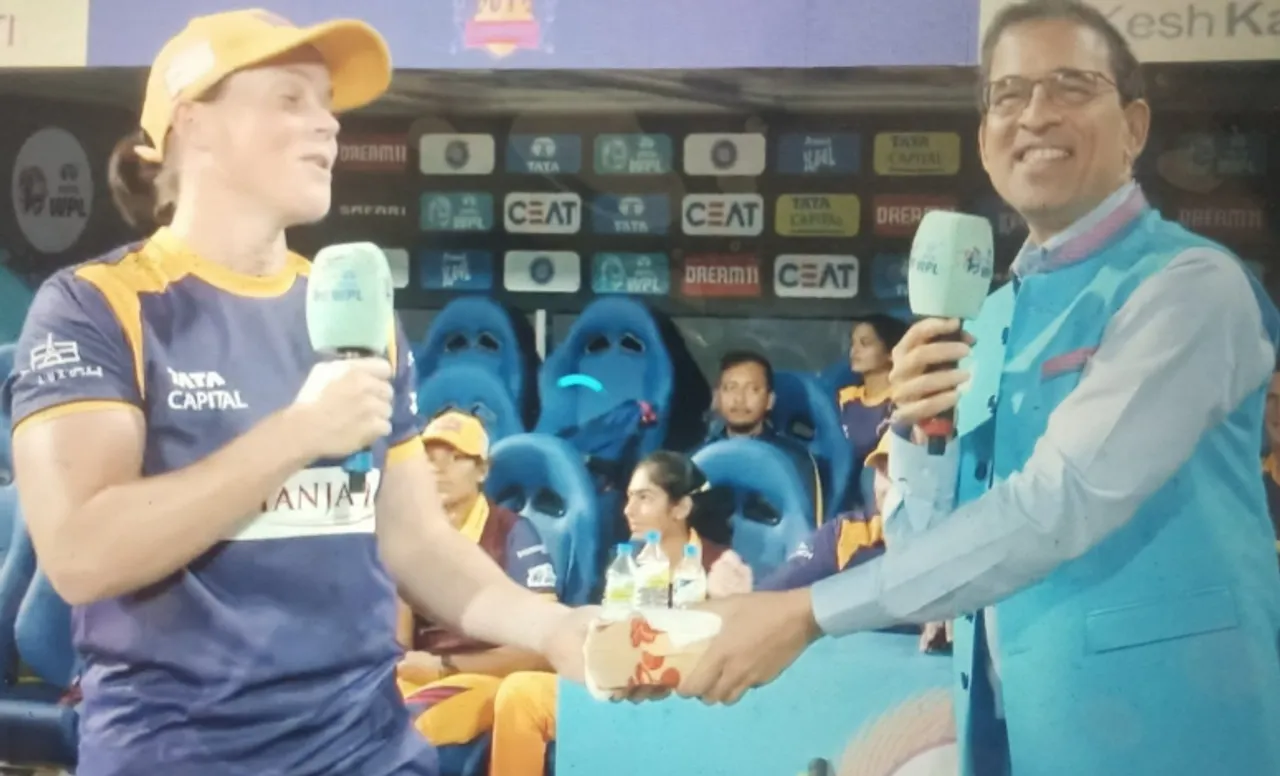 Grace Harris and Harsha Bhogle