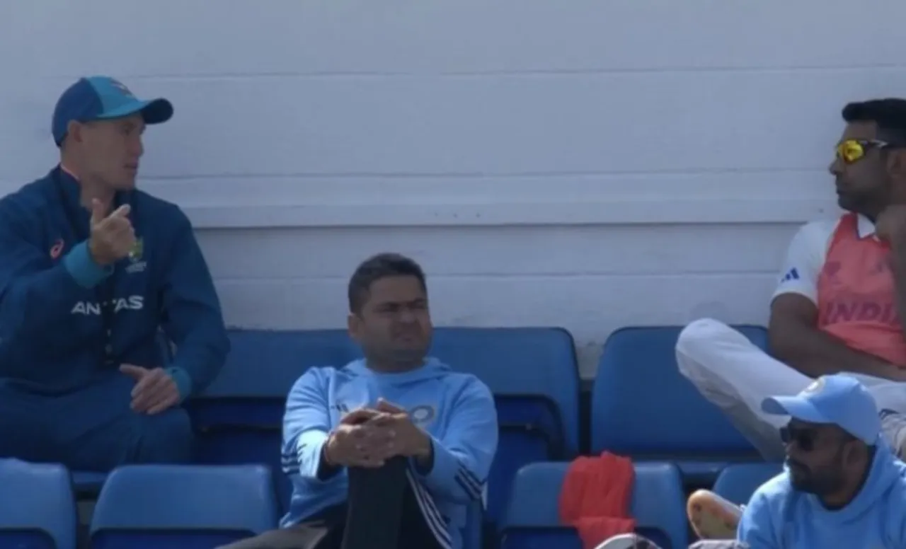 Marnus Labuschagne and R Ashwin (Source - Twitter)
